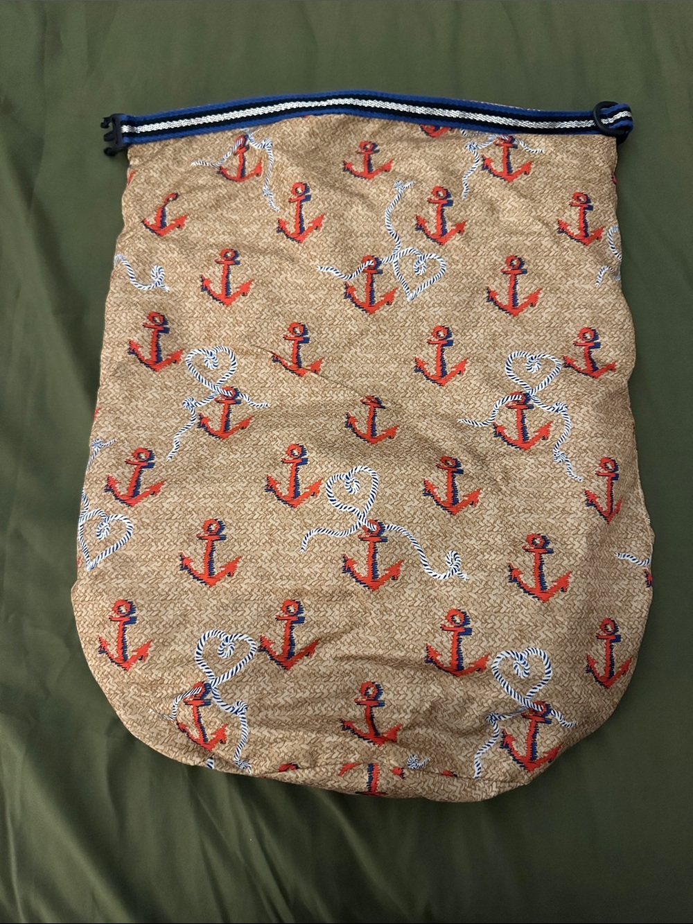 Vera Bradley - Anchor Drawstring Waterproof Tote Bag - Red & Blue Anchors